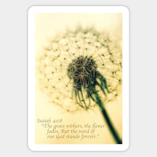 Dandelion Puff - Isaiah 40:8 Sticker